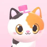 Calico cat wearing a tiny top hat