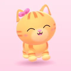 Orange tabby smiling with her eyes closed